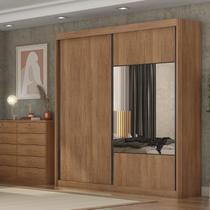 Guarda Roupa Casal 2 Portas 4 Gavetas 100% MDF com Espelho Trieste