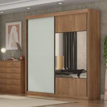 Guarda Roupa Casal 2 Portas 4 Gavetas 100% MDF com Espelho Trieste