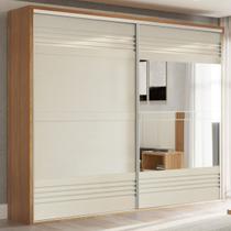 Guarda-Roupa Casal 2 Portas 4 Gavetas com Espelho 100% Mdf Freijo/Off White Tw603e Dalla Costa