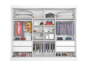 Guarda Roupa Casal 2 Portas 4 Gavetas - Verona-Branco Acetinado - Made Marcs