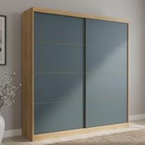 Guarda-Roupa Casal 2 Portas 6 Gavetas 100% MDF 222cm x 230cm Malaga Azul/Capuccino Guarda-Roupa Casal 2 Portas 6 Gavetas 100% MDF 222cm x 230cm Malaga Azul/Capuccino