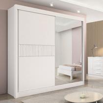 Guarda-Roupa Casal 2 Portas 6 Gavetas 100% MDF Coliseu Ripado Branco Guarda-Roupa Casal 2 Portas 6 Gavetas 100% MDF Coliseu Ripado Branco
