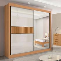 Guarda-Roupa Casal 2 Portas 6 Gavetas 100% MDF Coliseu Ripado Marrom/Cinamomo/Off White Guarda-Roupa Casal 2 Portas 6 Gavetas 100% MDF Coliseu Ripado Marrom/Cinamomo/Off White