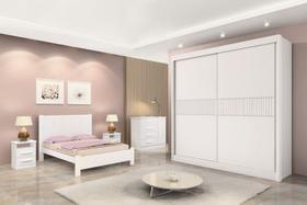 Guarda Roupa Casal 2 Portas 6 Gavetas - Cancun Ripado-Branco - Móveis D'Doro Guarda Roupa Casal 2 Portas 6 Gavetas - Cancun Ripado-Branco - Móveis D'Doro