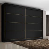 Guarda Roupa Casal 2 Portas 6 Gavetas Sevilha Preto - Made Marcs