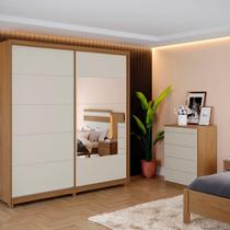 Guarda-roupa Casal 2 Portas com Espelho 4 Gavetas 100% Mdf Vilage