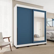 Guarda Roupa Casal 2 Portas Correr 180cm com Espelho Madrid Politorno Móveis