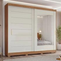 Guarda-Roupa Casal 2 Portas Correr 8 Gavetas MDF Espelho Florença Panan