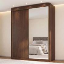Guarda Roupa Casal 2 Portas de Correr 100% MDF Chicago Marrom/Cacau