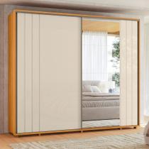 Guarda Roupa Casal 2 Portas de Correr 100% MDF com Espelho e Pés Dali