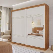 Guarda-Roupa Casal 2 Portas de Correr 2 Espelhos 243cm 100% MDF Marsala Espresso Móveis Bege/Cinamomo/Off White Guarda-Roupa Casal 2 Portas de Correr 2 Espelhos 243cm 100% MDF Marsala Espresso Móveis Bege/Cinamomo/Off White