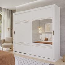 Guarda-roupa Casal 2 Portas de Correr 2 Espelhos 243cm 100% Mdf Marsala Espresso Móveis