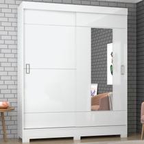 Guarda-Roupa Casal 2 Portas de Correr 2 Gavetas Flex Branco/Rosa Chá B66 - Briz