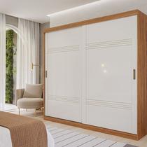 Guarda-Roupa Casal 2 Portas de Correr 243cm 100% MDF Marsala Espresso Móveis Bege/Cinamomo/Off White Guarda-Roupa Casal 2 Portas de Correr 243cm 100% MDF Marsala Espresso Móveis Bege/Cinamomo/Off White