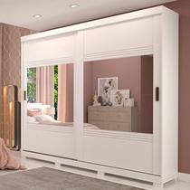 Guarda-Roupa Casal 2 Portas de Correr 4 Espelhos e Pés 243cm 100% MDF Marsala Espresso Móveis