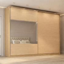 Guarda Roupa Casal 2 Portas de Correr 4 Gavetas 100% MDF Santorini Carvalho Nature/Off White