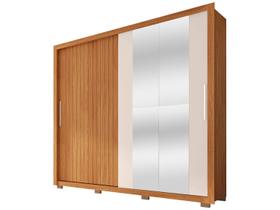 Guarda-Roupa Casal 2 Portas de Correr 4 Gavetas e Espelho 100 MDF Montagem Flex Moviment Caemmun
