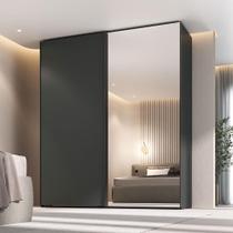 Guarda Roupa Casal 2 Portas de Correr c/ Espelho 100% MDF Guarda Roupa Casal 2 Portas de Correr c/ Espelho 100% MDF