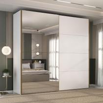 Guarda Roupa Casal 2 Portas de Correr c/ Espelho 100% MDF
