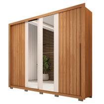 Guarda Roupa Casal 2 Portas de Correr com Espelho Moviment Freijó/Off White - Caemmun Guarda Roupa Casal 2 Portas de Correr com Espelho Moviment Freijó/Off White - Caemmun