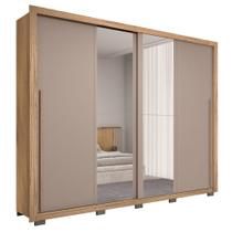 Guarda Roupa Casal 2 Portas de Correr com Espelho Praticus Buriti/Fendi - Caemmun Guarda Roupa Casal 2 Portas de Correr com Espelho Praticus Buriti/Fendi - Caemmun