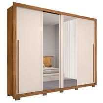 Guarda Roupa Casal 2 Portas de Correr com Espelho Praticus Freijó/Off White - Caemmun Guarda Roupa Casal 2 Portas de Correr com Espelho Praticus Freijó/Off White - Caemmun