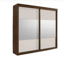 Guarda Roupa Casal 2 Portas de Correr Com Espelho Trancoso - Móveis Valverde - New Canion/Off White