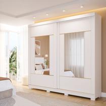 Guarda-roupa Casal 2 Portas de Correr com Pés e 4 Espelhos 229cm 100% Mdf Talin Espresso Móveis Guarda-roupa Casal 2 Portas de Correr com Pés e 4 Espelhos 229cm 100% Mdf Talin Espresso Móveis