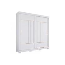 Guarda Roupa Casal 2 Portas de Correr e 3 Gavetas c/ Pés Ayla Branco - Panan