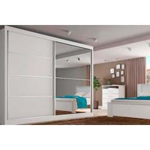 Guarda Roupa Casal 2 Portas de Correr e 4 Gavetas c/ 1 Espelho Verona Plus Branco - Europa