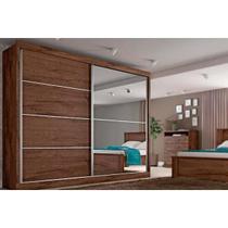 Guarda Roupa Casal 2 Portas de Correr e 4 Gavetas c/ 1 Espelho Verona Plus Braúna - Europa Guarda Roupa Casal 2 Portas de Correr e 4 Gavetas c/ 1 Espelho Verona Plus Braúna - Europa