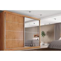 Guarda Roupa Casal 2 Portas de Correr e 4 Gavetas c/ 1 Espelho Verona Plus Peroba - Europa