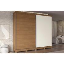 Guarda Roupa Casal 2 Portas de Correr e 4 Gavetas c/ Pés CB03T583 Canela/Off White - Kappesberg