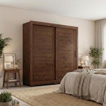 Guarda Roupa Casal 2 Portas de Correr e 4 Gavetas Jacaranda Titanium