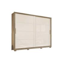 Guarda Roupa Casal 2 Portas de Correr e 4 Gavetas Palace Rústico/Off White - Henn