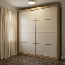 Guarda Roupa Casal 2 Portas de Correr e 6 Gavetas 100% MDF 230cm Málaga Cappuccino Off White/Capuccino Guarda Roupa Casal 2 Portas de Correr e 6 Gavetas 100% MDF 230cm Málaga Cappuccino Off White/Capuccino