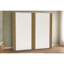 Guarda Roupa Casal 2 Portas de Correr e 6 Gavetas Coimbra Flex Freijo/Freijo ou Off White - Politorno