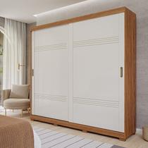 Guarda-Roupa Casal 2 Portas de Correr e Pés 243cm 100% MDF Marsala Espresso Móveis Bege/Cinamomo/Off White Guarda-Roupa Casal 2 Portas de Correr e Pés 243cm 100% MDF Marsala Espresso Móveis Bege/Cinamomo/Off White