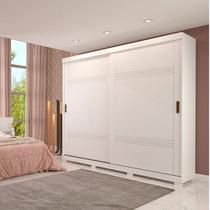 Guarda Roupa Casal 2 Portas de Correr e Pés 243cm 100% MDF Marsala Espresso Móveis Branco Guarda Roupa Casal 2 Portas de Correr e Pés 243cm 100% MDF Marsala Espresso Móveis Branco