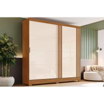 Guarda Roupa Casal 2 Portas Deslizante e 3 Gavetas Briz B352 Nature/Off White - Henn