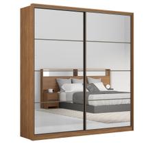 Guarda Roupa Casal 2 Portas Deslizantes 2 Espelhos Belga Amêndola Touch D23002K Demartêz