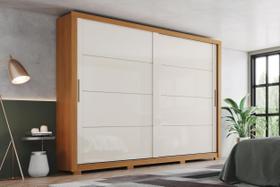 Guarda-roupa Casal 2 Portas Deslizantes 4 Gavetas Palace Cinamomo/Off Whilte Henn Guarda-roupa Casal 2 Portas Deslizantes 4 Gavetas Palace Cinamomo/Off Whilte Henn