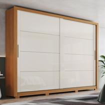 Guarda-Roupa Casal 2 Portas Deslizantes 4 Gavetas Palace Off White/Cinamomo