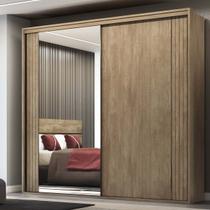 Guarda Roupa Casal 2 Portas MDF Ripado com Espelho Imperium Belmax