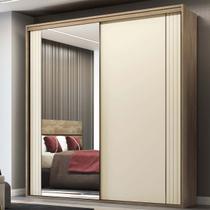 Guarda Roupa Casal 2 Portas MDF Ripado com Espelho Imperium Belmax