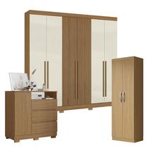 Guarda Roupa Casal 2030230 Atacama Areia com Multiuso New 2000192 e Cômoda 2014143 Atacama - Aramóveis