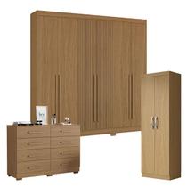 Guarda Roupa Casal 2030230 com Multiuso New 2000192 e Cômoda 2014148 Atacama - Aramóveis