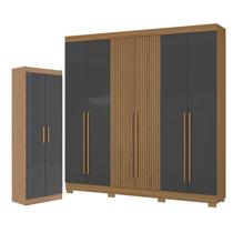 Guarda Roupa Casal 2030230 e Armário Multiuso 2000191 Atacama Grafite - Aramóveis