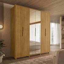 Guarda Roupa Casal 210cm 6 Portas 4 Gavetas Espelho Matisse