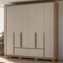 Guarda Roupa Casal 217cm 6 Portas Denali Carvalho/Fendi Z17 - Mpozenato Guarda Roupa Casal 217cm 6 Portas Denali Carvalho/Fendi Z17 - Mpozenato